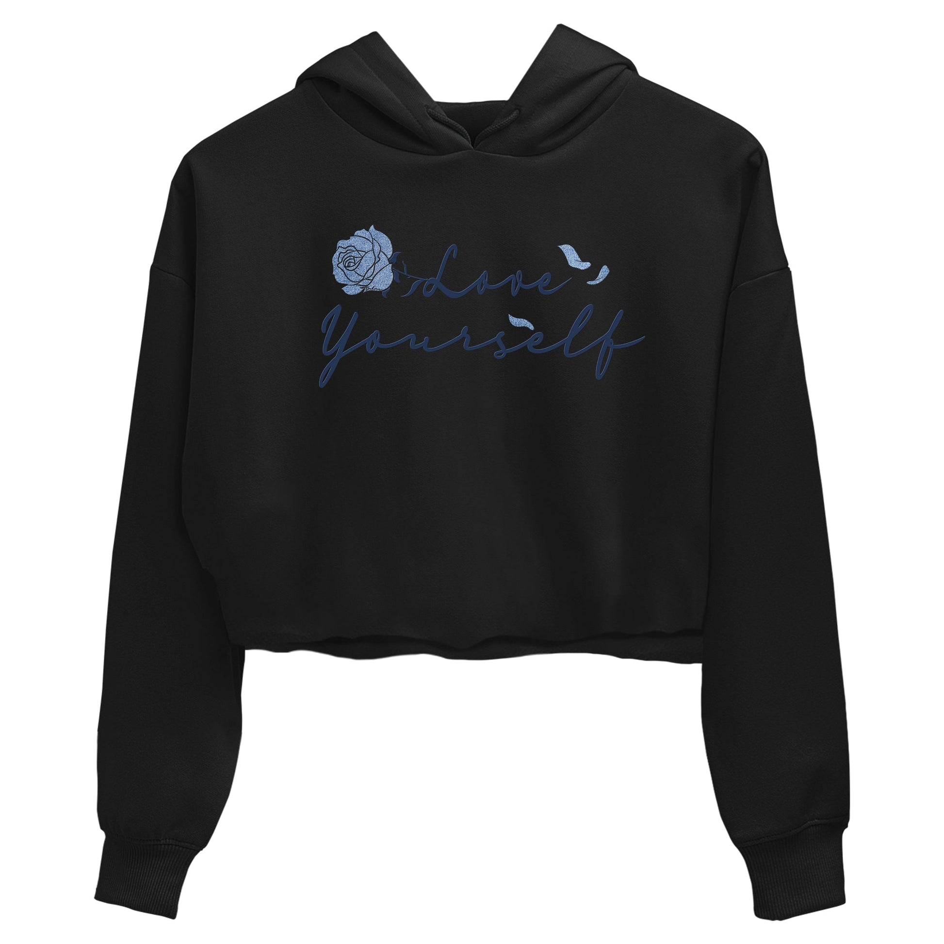 AJ 1 Denim shirts to match jordans Love Yourself sneaker match tees Air Jordan 1 Denim SNRT Sneaker Tees streetwear brand Black 2 crop tee
