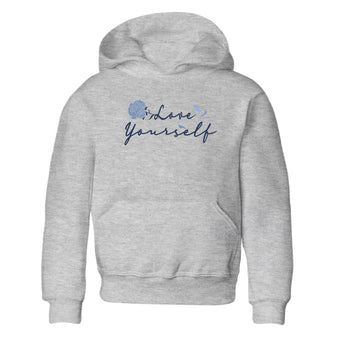 AJ 1 Denim shirts to match jordans Love Yourself sneaker match tees Air Jordan 1 Denim SNRT Sneaker Tees streetwear brand Baby and Youth Heather Grey 2 cotton tee