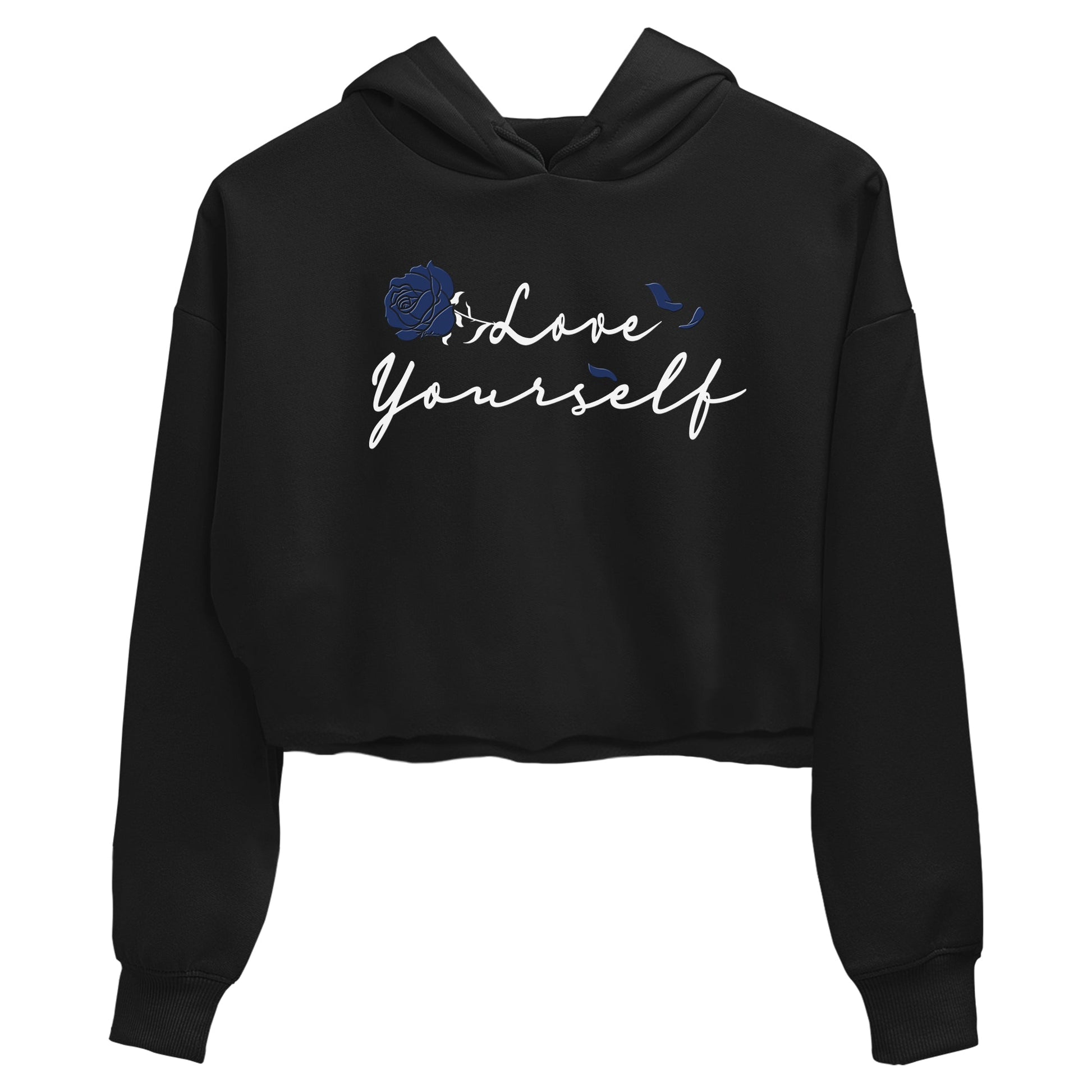 1s Midnight Navy shirts to match jordans Love Yourself sneaker match tees Air Jordan 1 Midnight Navy match shoes to clothes SNRT Sneaker Tees unisex cotton Black 2 crop tee