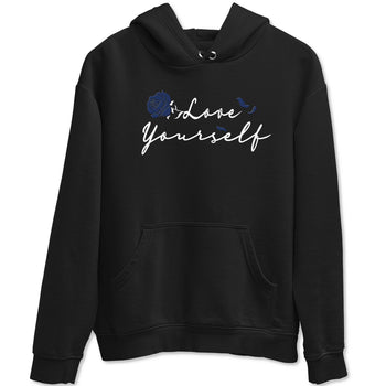 1s Midnight Navy shirts to match jordans Love Yourself sneaker match tees Air Jordan 1 Midnight Navy match shoes to clothes SNRT Sneaker Tees unisex cotton Black 2 shirts