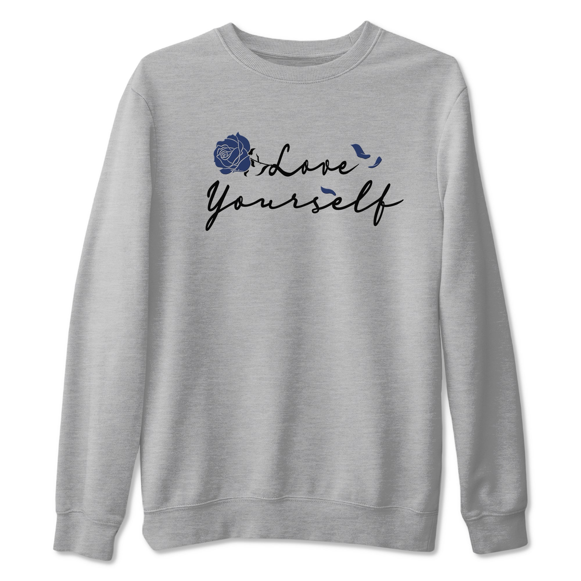 1s Midnight Navy shirts to match jordans Love Yourself sneaker match tees Air Jordan 1 Midnight Navy match shoes to clothes SNRT Sneaker Tees unisex cotton Heather Grey 2 shirts