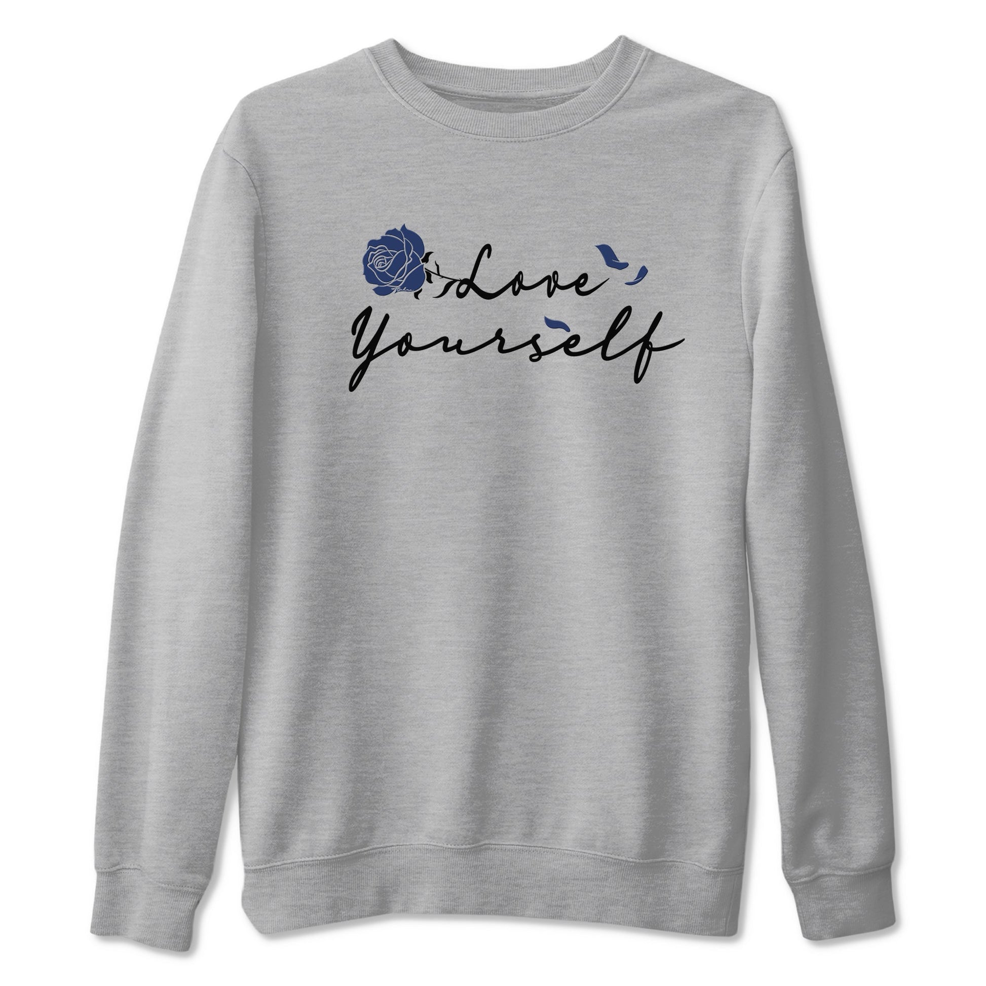 1s Midnight Navy shirts to match jordans Love Yourself sneaker match tees Air Jordan 1 Midnight Navy match shoes to clothes SNRT Sneaker Tees unisex cotton Heather Grey 2 shirts