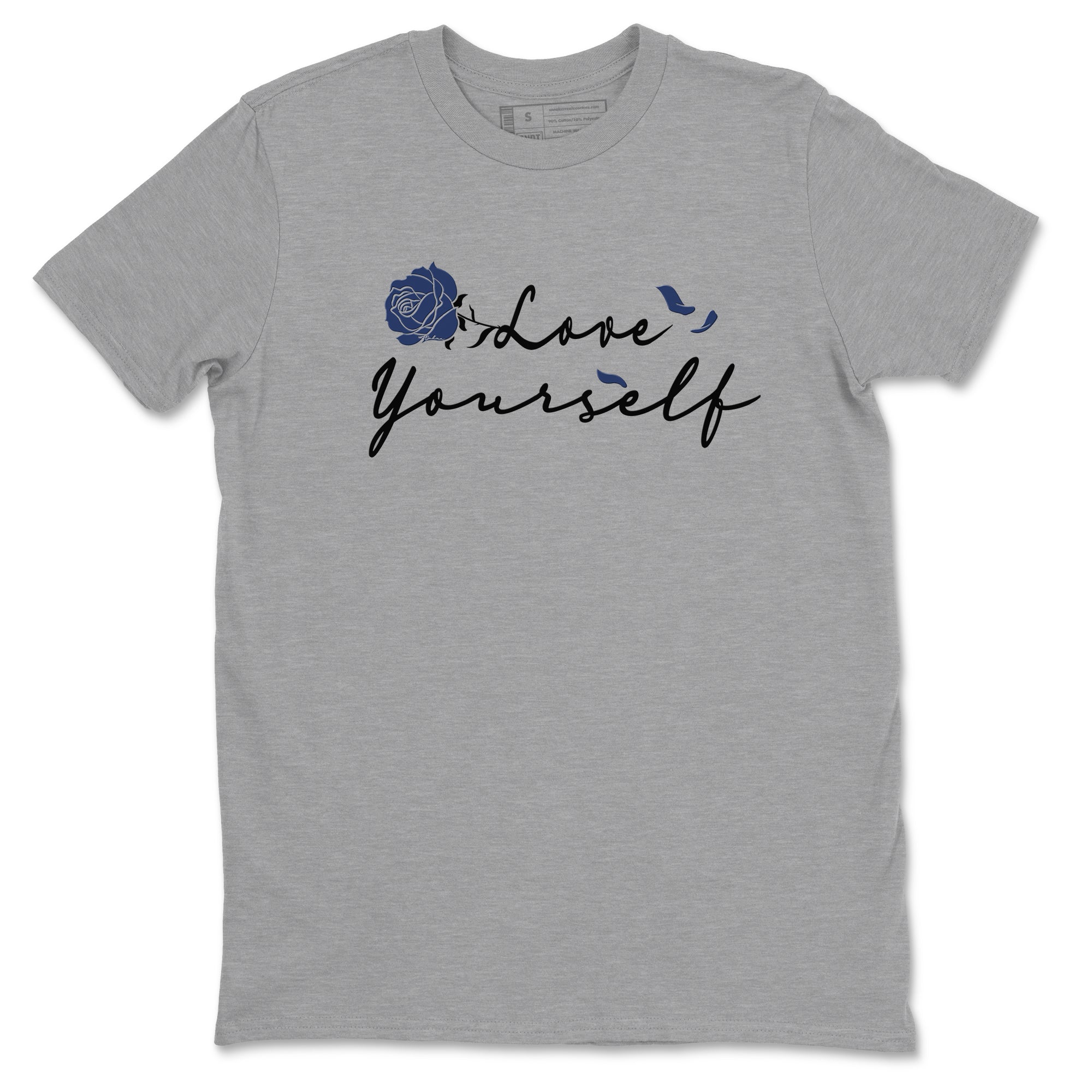 1s Midnight Navy shirts to match jordans Love Yourself sneaker match tees Air Jordan 1 Midnight Navy match shoes to clothes SNRT Sneaker Tees unisex cotton Heather Grey 2 shirts