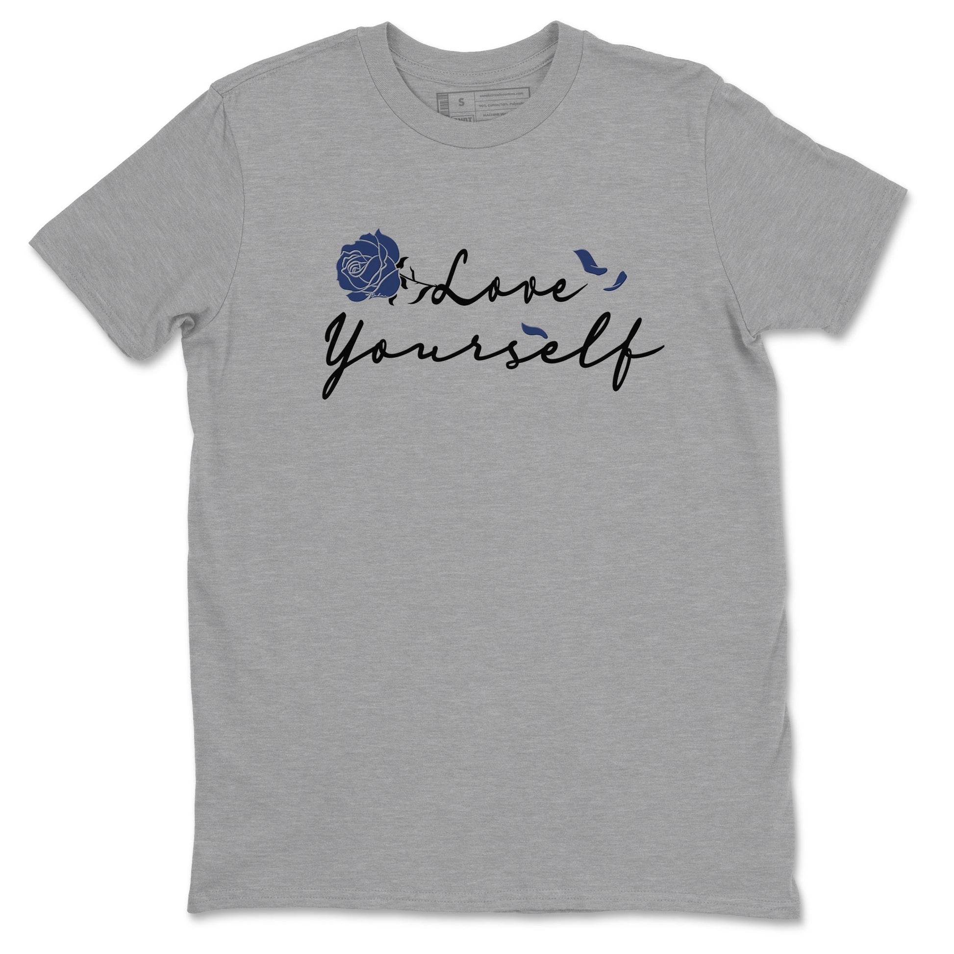 1s Midnight Navy shirts to match jordans Love Yourself sneaker match tees Air Jordan 1 Midnight Navy match shoes to clothes SNRT Sneaker Tees unisex cotton Heather Grey 2 shirts