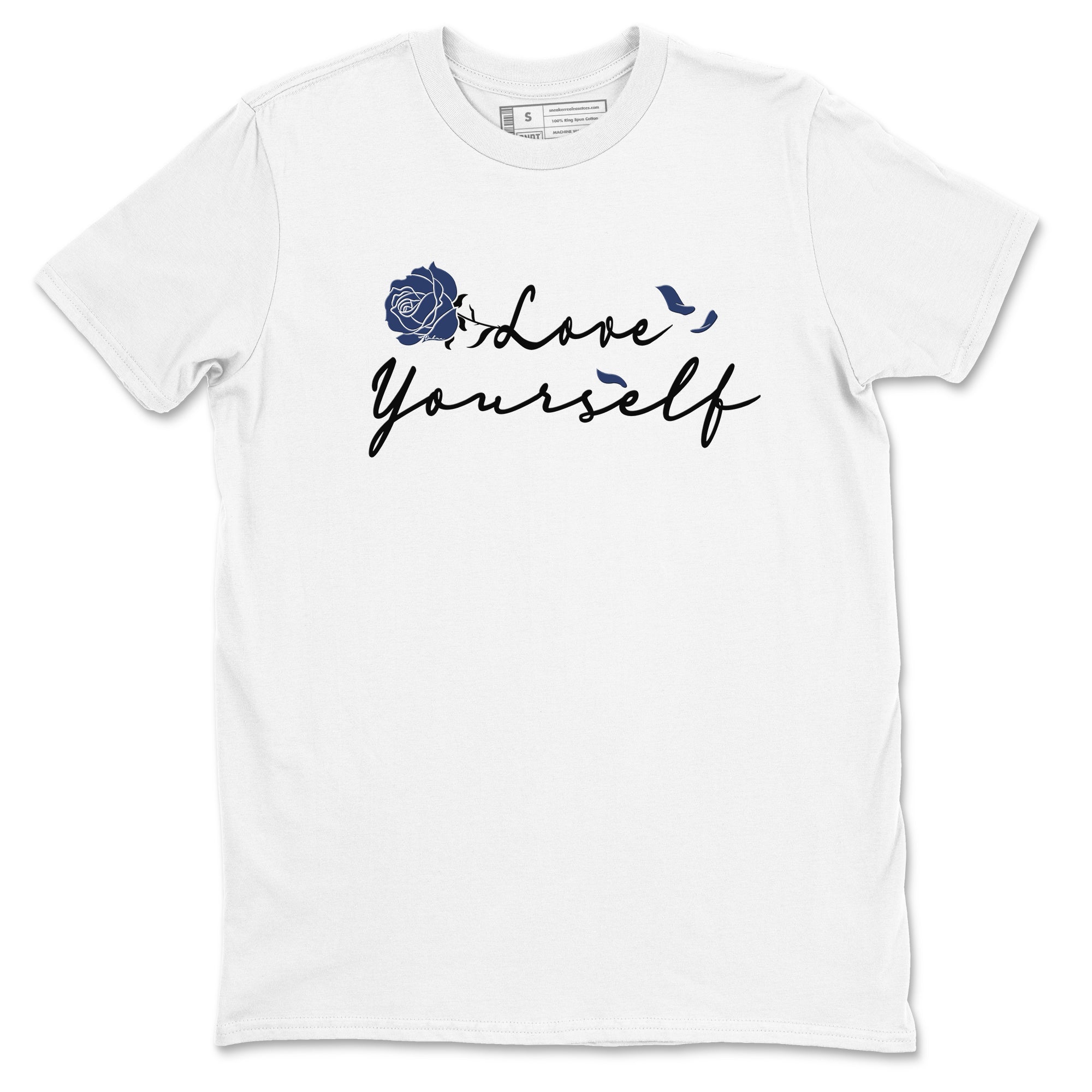 1s Midnight Navy shirts to match jordans Love Yourself sneaker match tees Air Jordan 1 Midnight Navy match shoes to clothes SNRT Sneaker Tees unisex cotton White 2 shirts