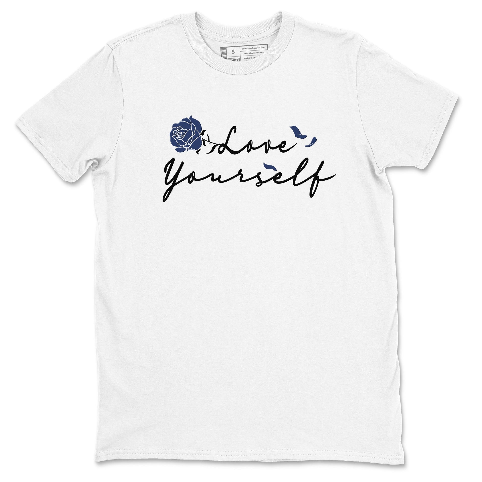 1s Midnight Navy shirts to match jordans Love Yourself sneaker match tees Air Jordan 1 Midnight Navy match shoes to clothes SNRT Sneaker Tees unisex cotton White 2 shirts