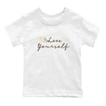 1s Low OG Mocha shirts to match jordans Love Yourself sneaker match tees Air Jordan 1 Mocha match shoes to clothes SNRT Sneaker Tees Youth Baby White 2 tee