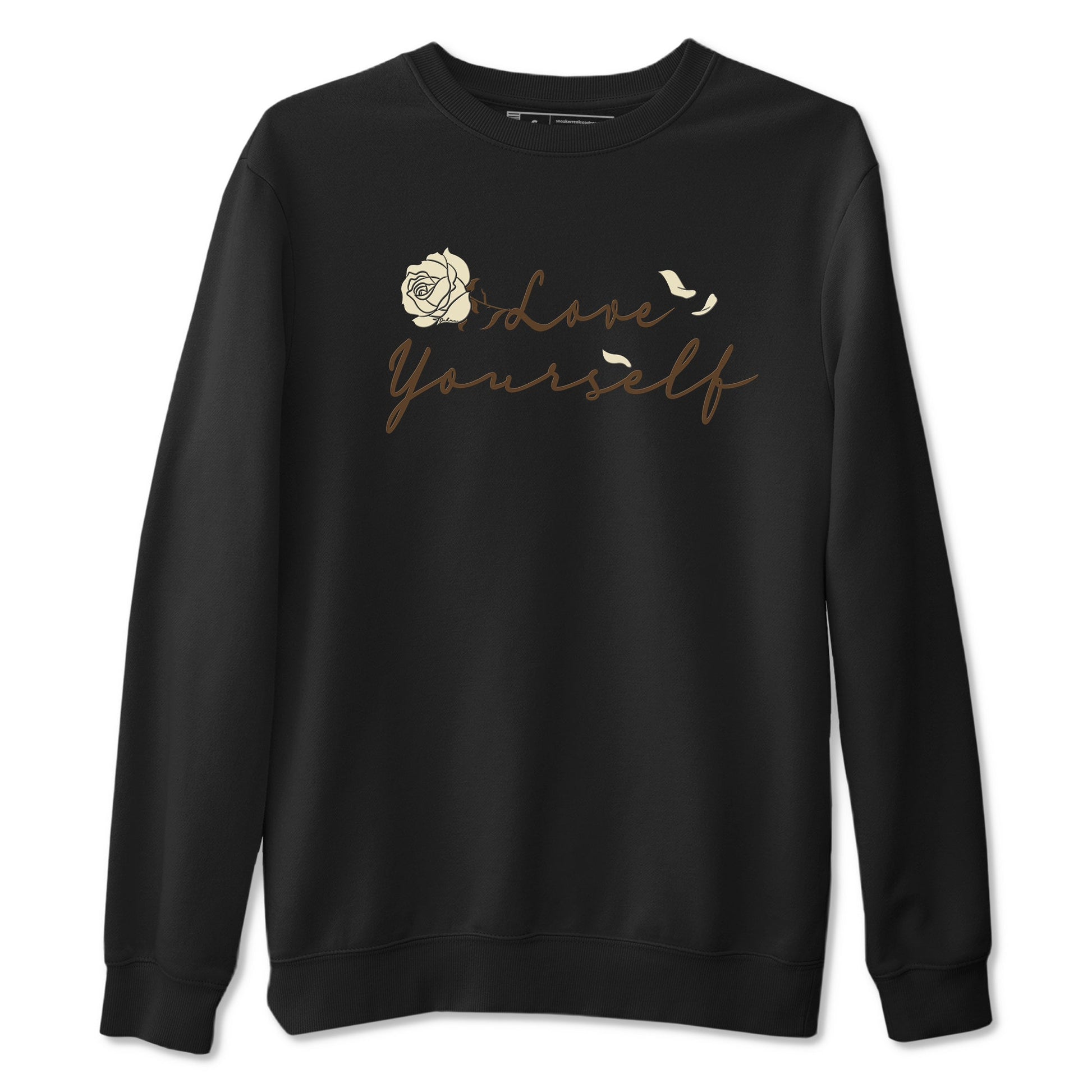 1s Low OG Mocha shirts to match jordans Love Yourself sneaker match tees Air Jordan 1 Mocha match shoes to clothes SNRT Sneaker Tees unisex cotton Black 2 shirts