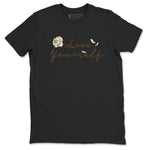 1s Low OG Mocha shirts to match jordans Love Yourself sneaker match tees Air Jordan 1 Mocha match shoes to clothes SNRT Sneaker Tees unisex cotton Black 2 shirts