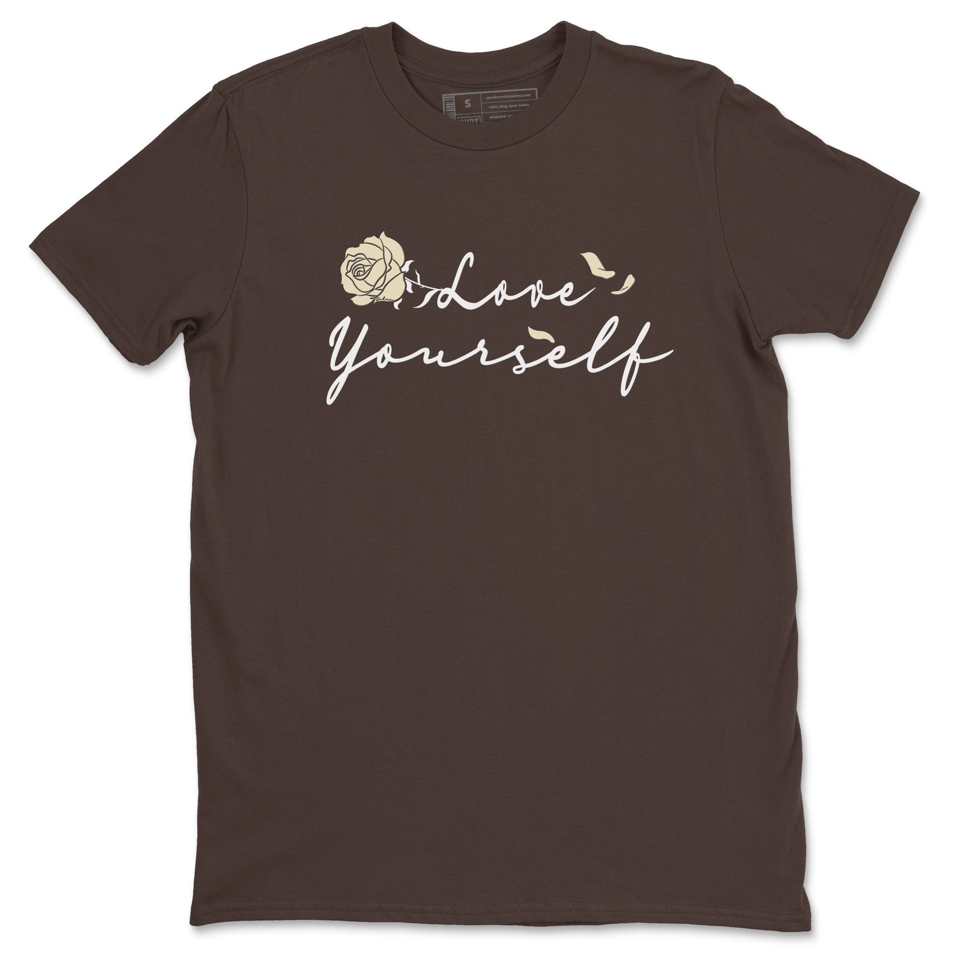 1s Low OG Mocha shirts to match jordans Love Yourself sneaker match tees Air Jordan 1 Mocha match shoes to clothes SNRT Sneaker Tees unisex cotton Dark Chocolate 2 shirts