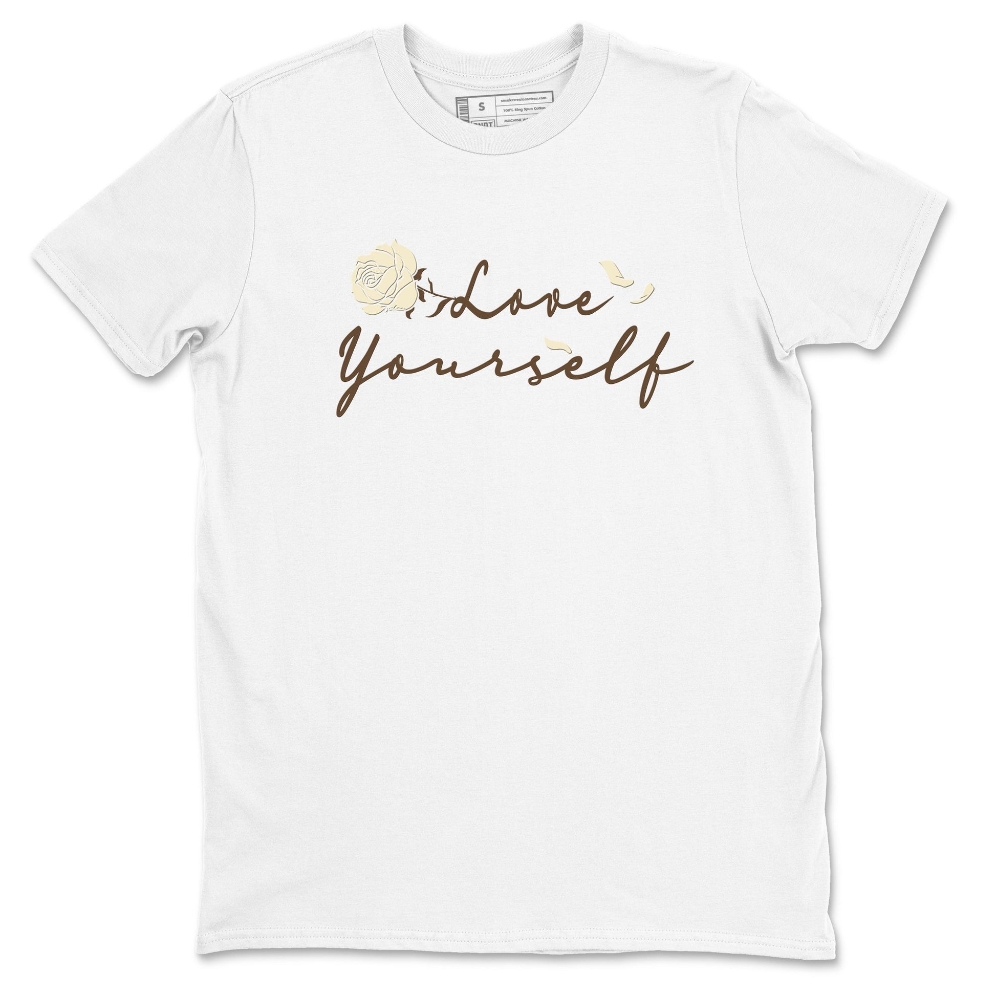 1s Low OG Mocha shirts to match jordans Love Yourself sneaker match tees Air Jordan 1 Mocha match shoes to clothes SNRT Sneaker Tees unisex cotton White 2 shirts