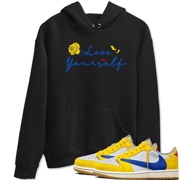 AJ1 Travis Scott Canary shirt to match jordans Love Yourself sneaker tees Air Jordan 1 Travis Scott Canary SNRT Sneaker Release Tees unisex cotton Black 1 crew neck shirt