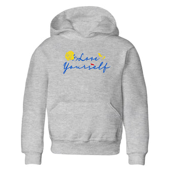 AJ1 Travis Scott Canary shirt to match jordans Love Yourself sneaker tees Air Jordan 1 Travis Scott Canary SNRT sneaker release tees baby toddler Heather Grey 2 cotton Shirt