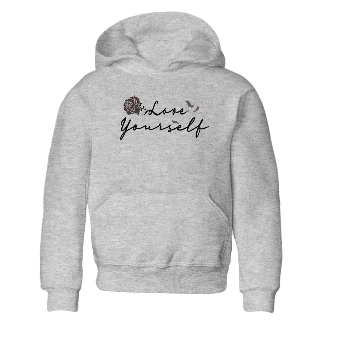 Air Jordan 1 Travis Scott Velvet Brown shirts to match jordans Love Yourself sneaker match tees Travis Scott x Air Jordan 1 Low OG Velvet Brown best t shirts to wear with jordans SNRT Sneaker Tees Youth Baby Heather Grey 2 tee