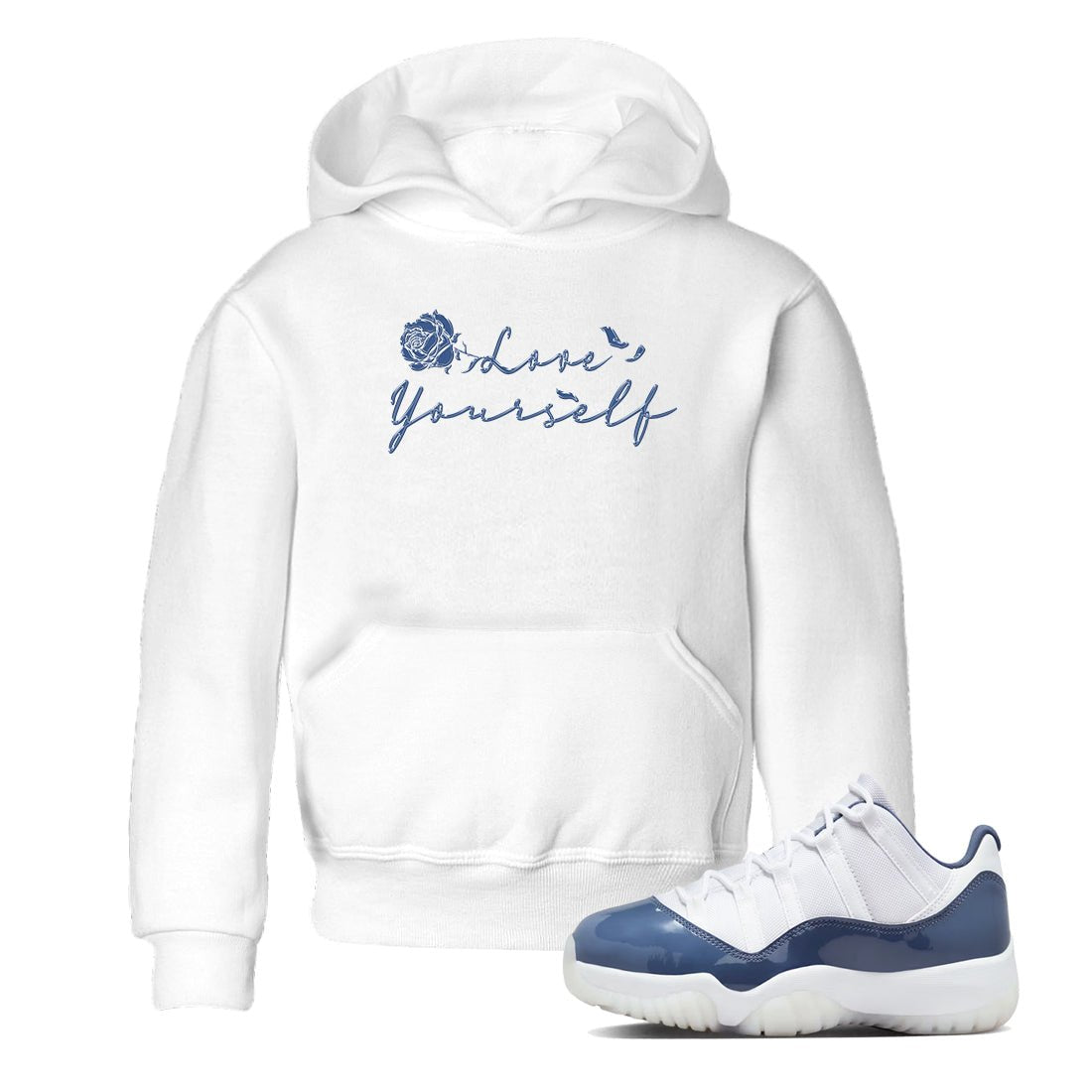 11s Diffused Blue Shirts To Match Jordans Love Yourself sneaker match tees Air Jordan 11 Diffused Blue Tee SNRT Sneaker Release Tees Youth Baby White 1 crew neck shirts