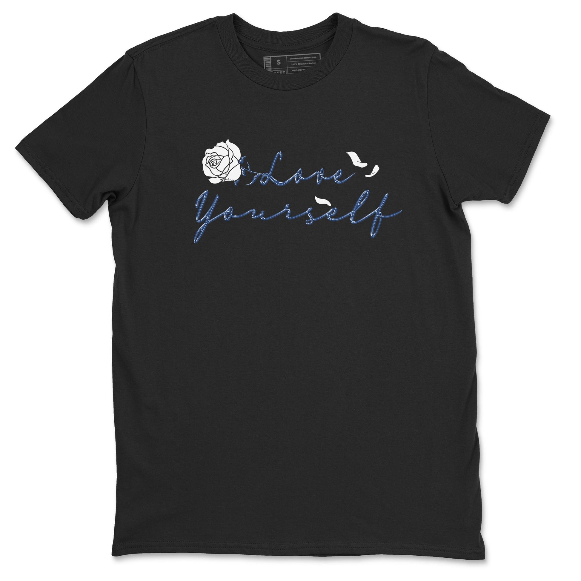 11s Diffused Blue Shirts To Match Jordans Love Yourself sneaker match tees Air Jordan 11 Diffused Blue Tee SNRT Sneaker Release Tees unisex cotton Black 2 crew neck shirts