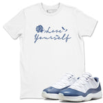 11s Diffused Blue Shirts To Match Jordans Love Yourself sneaker match tees Air Jordan 11 Diffused Blue Tee SNRT Sneaker Release Tees unisex cotton White 1 crew neck shirts