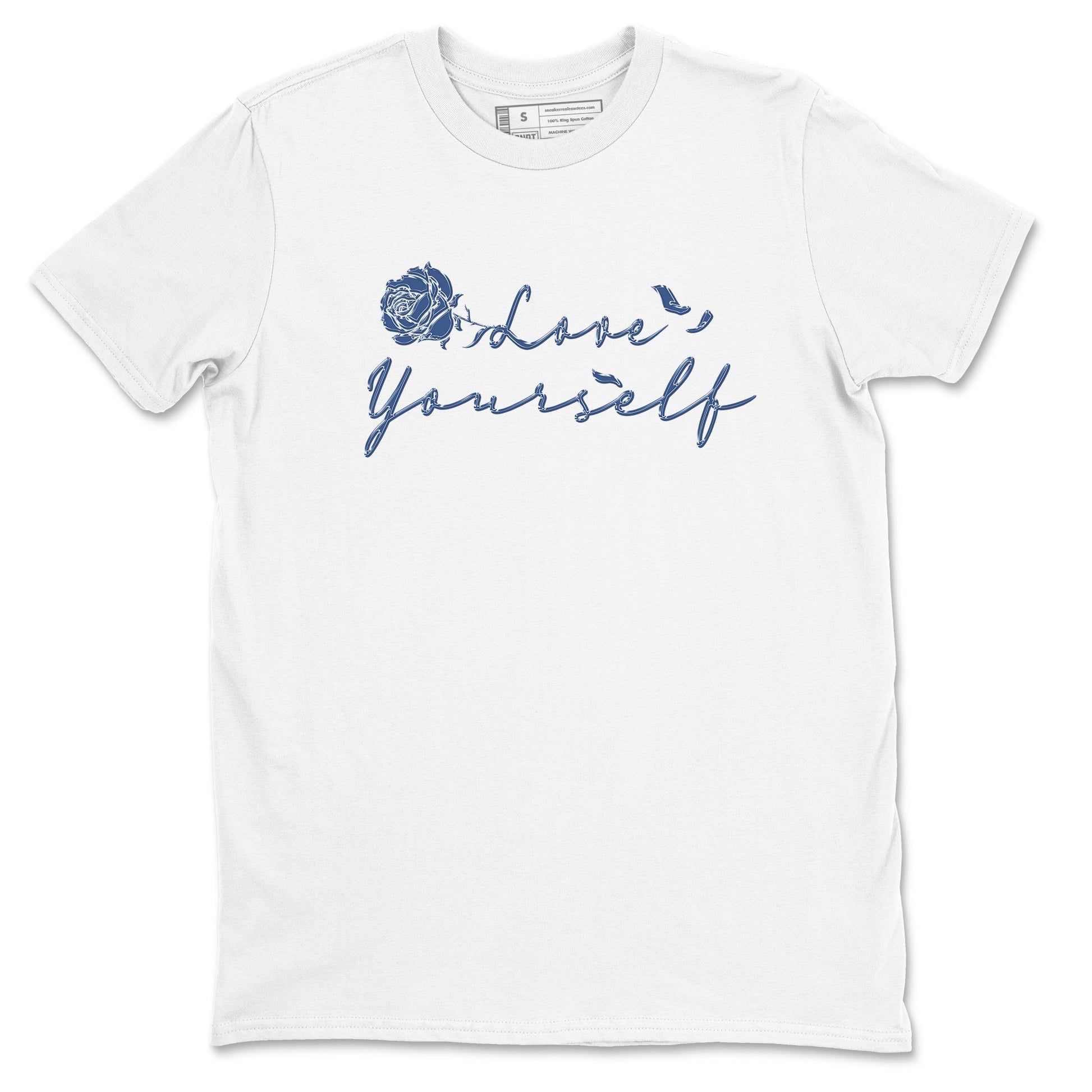 11s Diffused Blue Shirts To Match Jordans Love Yourself sneaker match tees Air Jordan 11 Diffused Blue Tee SNRT Sneaker Release Tees unisex cotton White 2 crew neck shirts