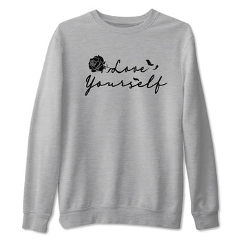 12s Black Wolf Grey shirts to match jordans Love Yourself sneaker match tees Air Jordan 12 Black Wolf Grey match shoes to clothes SNRT Sneaker Tees unisex cotton Heather Grey 2 shirts