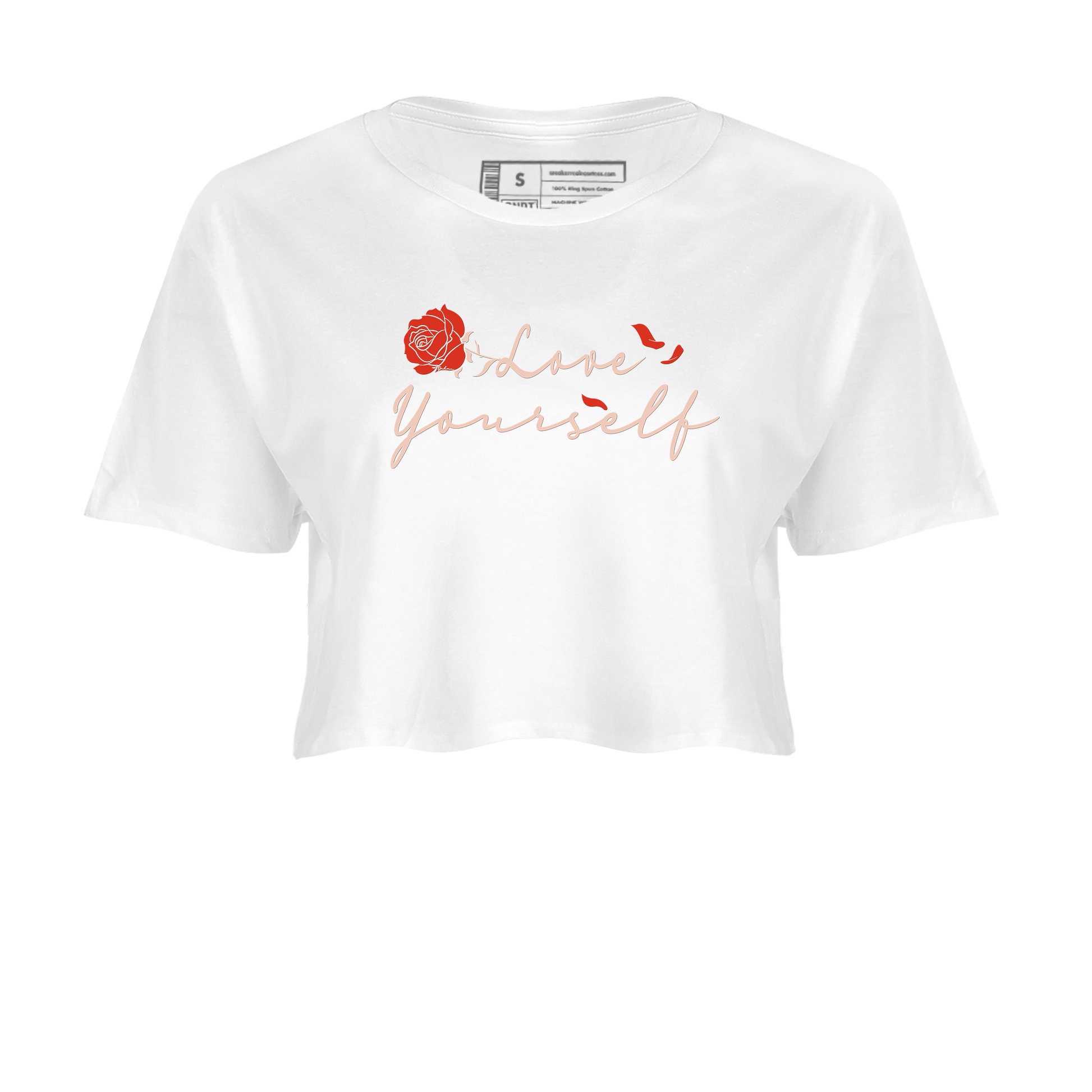 13s Dune Red shirts to match jordans Love Yourself sneaker match tees Air Jordan 13 Dune Red SNRT Sneaker Tees streetwear brand White 2 crop tee