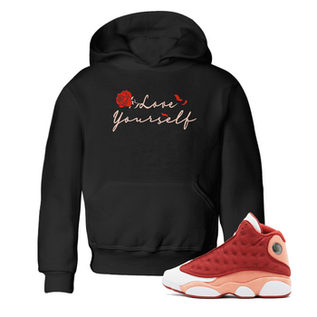 13s Dune Red shirts to match jordans Love Yourself sneaker match tees Air Jordan 13 Dune Red SNRT Sneaker Tees streetwear brand Baby and Youth Black 1 cotton tee