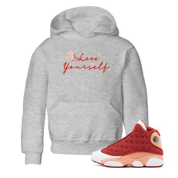 13s Dune Red shirts to match jordans Love Yourself sneaker match tees Air Jordan 13 Dune Red SNRT Sneaker Tees streetwear brand Baby and Youth Heather Grey 1 cotton tee