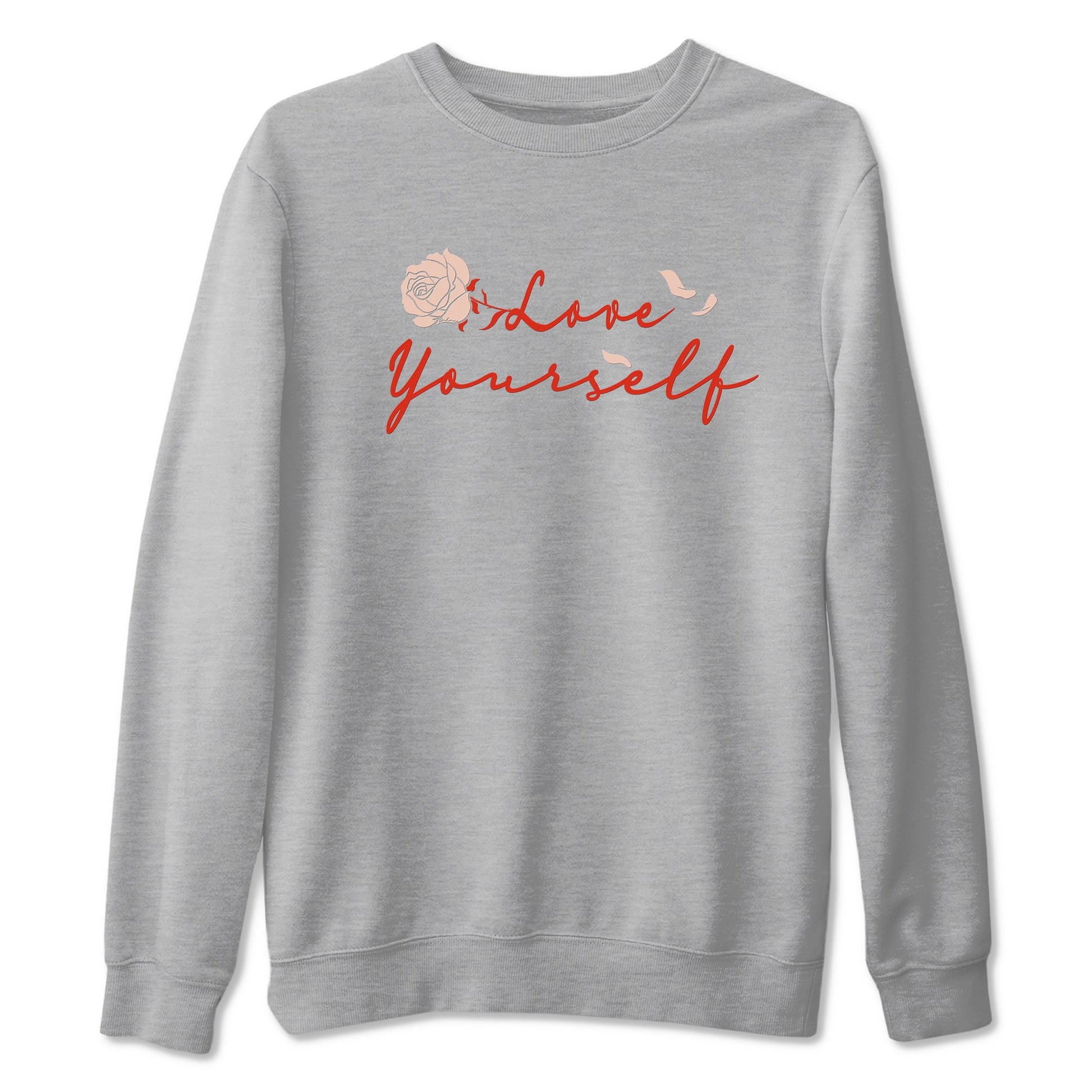 13s Dune Red shirts to match jordans Love Yourself sneaker match tees Air Jordan 13 Dune Red SNRT Sneaker Tees streetwear brand Heather Grey 2 unisex cotton tee