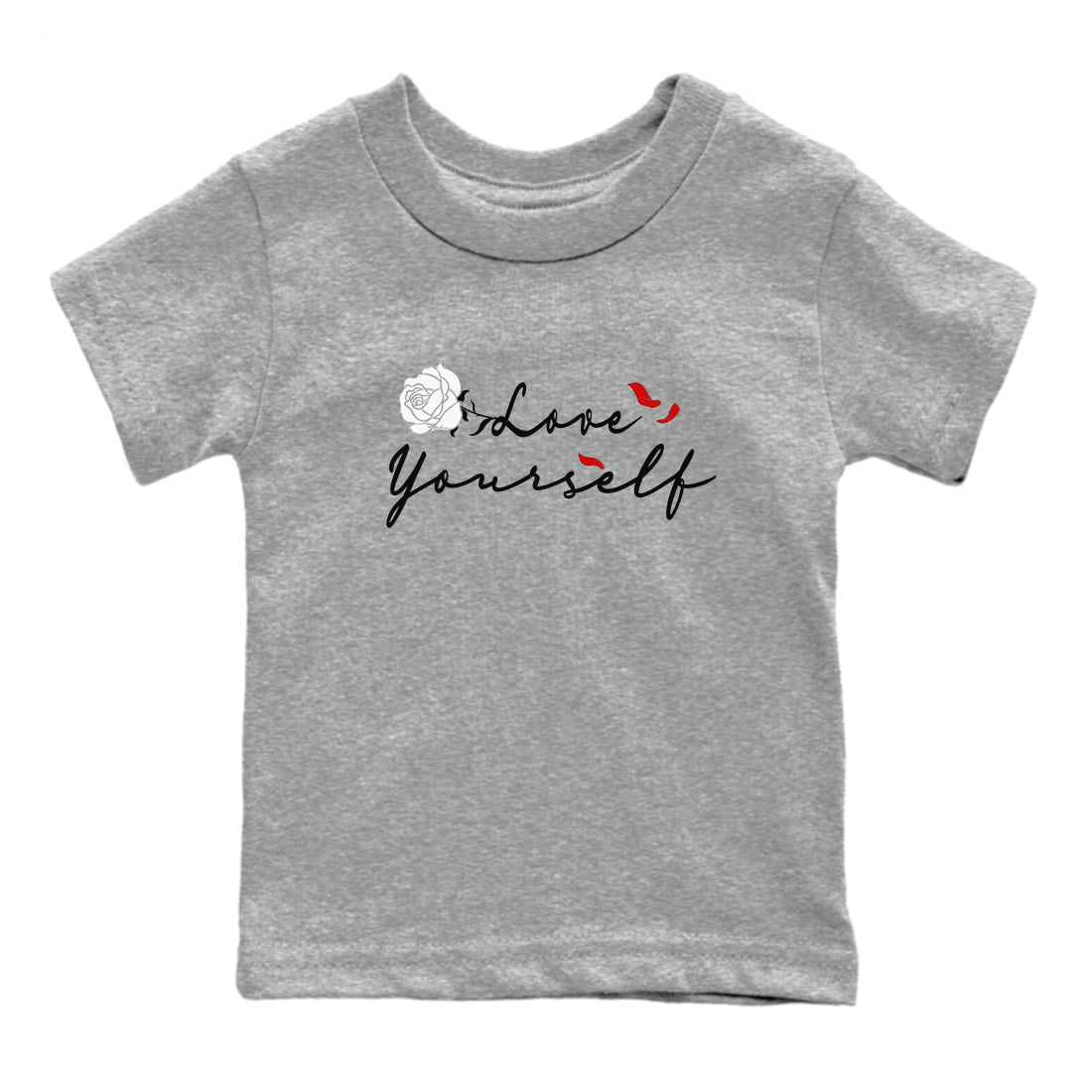 14s Black Toe shirts to match jordans Love Yourself sneaker match tees Air Jordan 14 Black Toe match shoes to clothes SNRT Sneaker Tees Youth Baby Heather Grey 2 tee