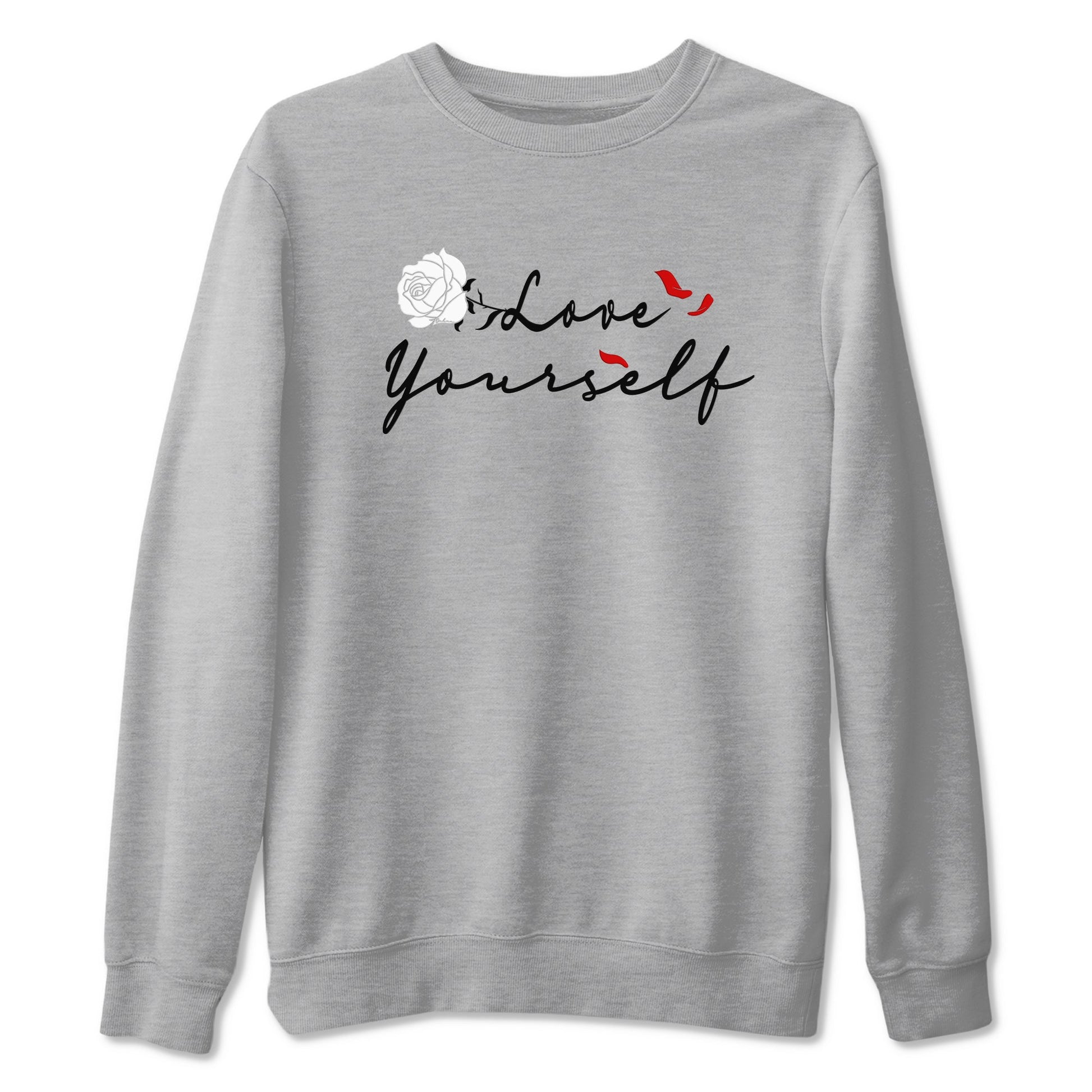 14s Black Toe shirts to match jordans Love Yourself sneaker match tees Air Jordan 14 Black Toe match shoes to clothes SNRT Sneaker Tees unisex cotton Heather Grey 2 shirts
