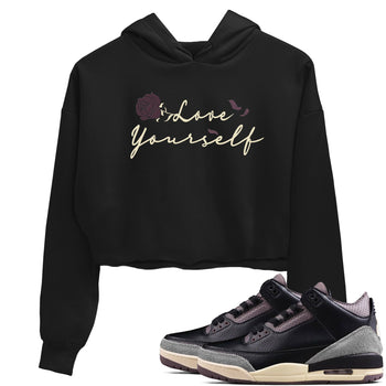 3s A Ma Maniere x Black shirts to match jordans Love Yourself sneaker match tees A Ma Maniere x Air Jordan 3 _hile You Were Sleeping Sneaker Release Tees unisex cotton Black 1 Crop Shirts