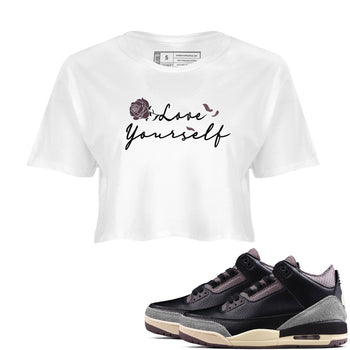 3s A Ma Maniere x Black shirts to match jordans Love Yourself sneaker match tees A Ma Maniere x Air Jordan 3 _hile You Were Sleeping Sneaker Release Tees unisex cotton White 1 Crop Shirts