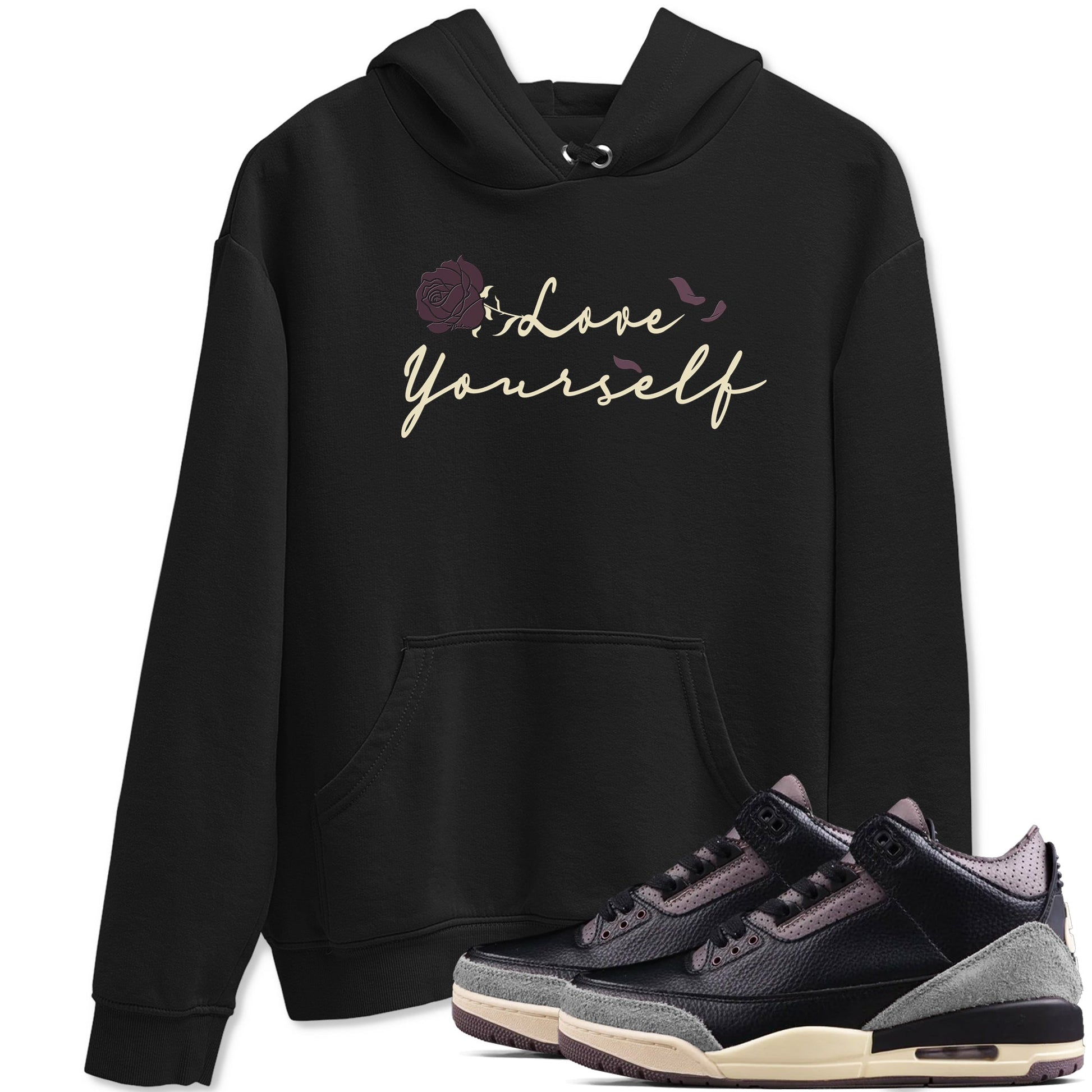 3s A Ma Maniere x Black shirts to match jordans Love Yourself sneaker match tees A Ma Maniere x Air Jordan 3 _hile You Were Sleeping Sneaker Release Tees unisex cotton Black 1 crew neck shirts