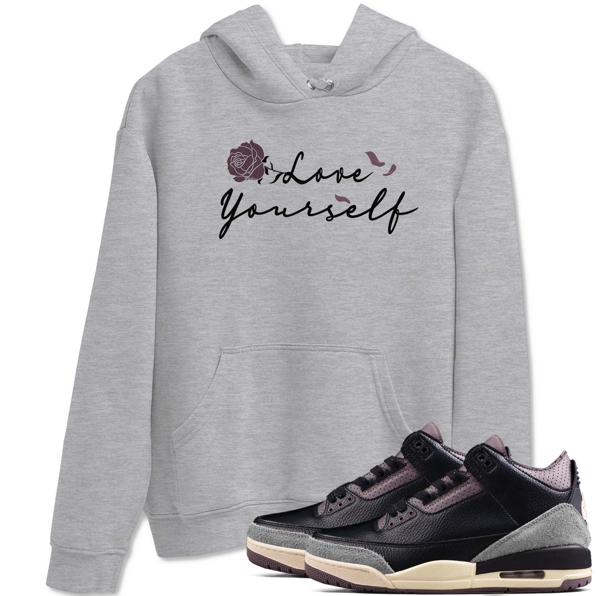 3s A Ma Maniere x Black shirts to match jordans Love Yourself sneaker match tees A Ma Maniere x Air Jordan 3 _hile You Were Sleeping Sneaker Release Tees unisex cotton Heather Grey 1 crew neck shirts