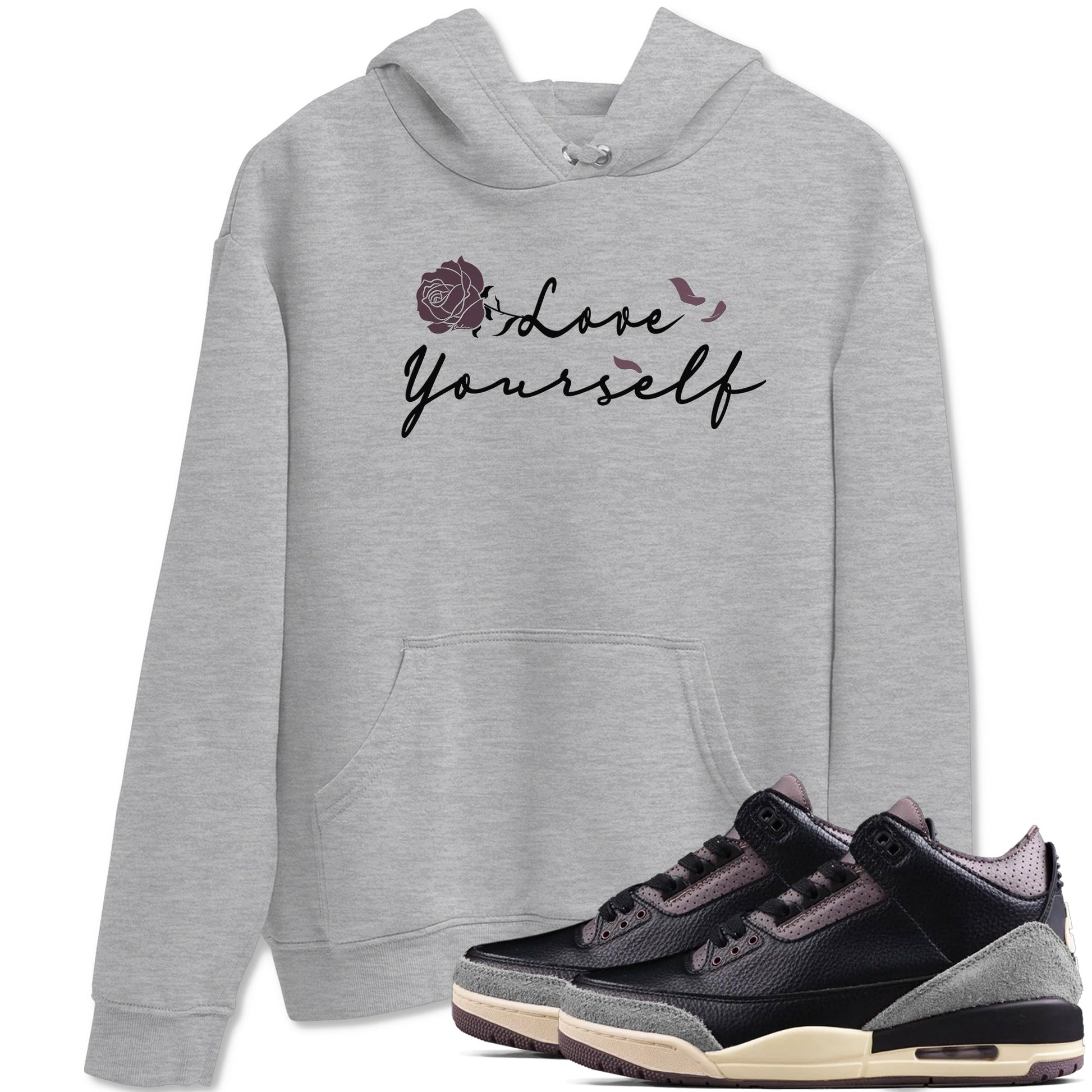 3s A Ma Maniere x Black shirts to match jordans Love Yourself sneaker match tees A Ma Maniere x Air Jordan 3 _hile You Were Sleeping Sneaker Release Tees unisex cotton Heather Grey 1 crew neck shirts