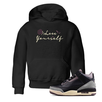 3s A Ma Maniere x Black shirts to match jordans Love Yourself sneaker match tees A Ma Maniere x Air Jordan 3 _hile You Were Sleeping Sneaker Release Tees Youth Baby Black 1 crew neck shirts
