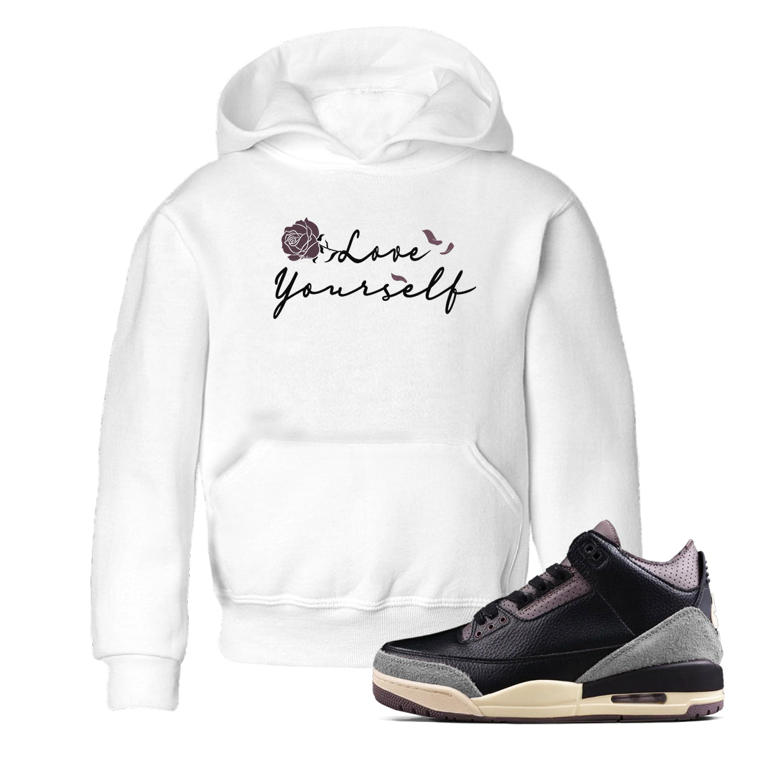 3s A Ma Maniere x Black shirts to match jordans Love Yourself sneaker match tees A Ma Maniere x Air Jordan 3 _hile You Were Sleeping Sneaker Release Tees Youth Baby White 1 crew neck shirts