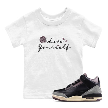 3s A Ma Maniere x Black shirts to match jordans Love Yourself sneaker match tees A Ma Maniere x Air Jordan 3 _hile You Were Sleeping Sneaker Release Tees Youth Baby White 1 crew neck shirts