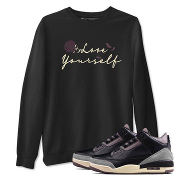 3s A Ma Maniere x Black shirts to match jordans Love Yourself sneaker match tees A Ma Maniere x Air Jordan 3 _hile You Were Sleeping Sneaker Release Tees unisex cotton Black 1 crew neck shirts