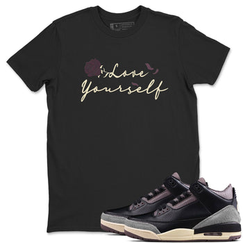 3s A Ma Maniere x Black shirts to match jordans Love Yourself sneaker match tees A Ma Maniere x Air Jordan 3 _hile You Were Sleeping Sneaker Release Tees unisex cotton Black 1 crew neck shirts