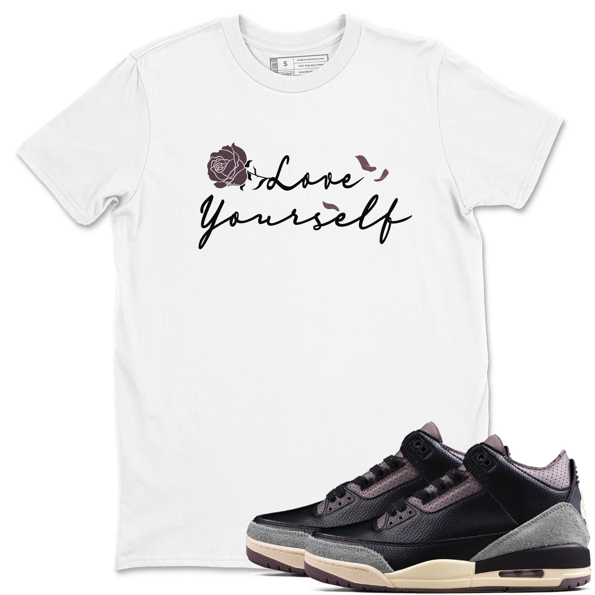 3s A Ma Maniere x Black shirts to match jordans Love Yourself sneaker match tees A Ma Maniere x Air Jordan 3 _hile You Were Sleeping Sneaker Release Tees unisex cotton White 1 crew neck shirts
