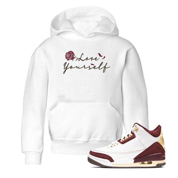3s A Ma Maniere x Burgundy Crush shirts to match jordans Love Yourself sneaker match tees Air Jordan 3 A Ma Maniere x Burgundy Crush SNRT Sneaker Tees streetwear brand Baby and Youth White 1 cotton tee
