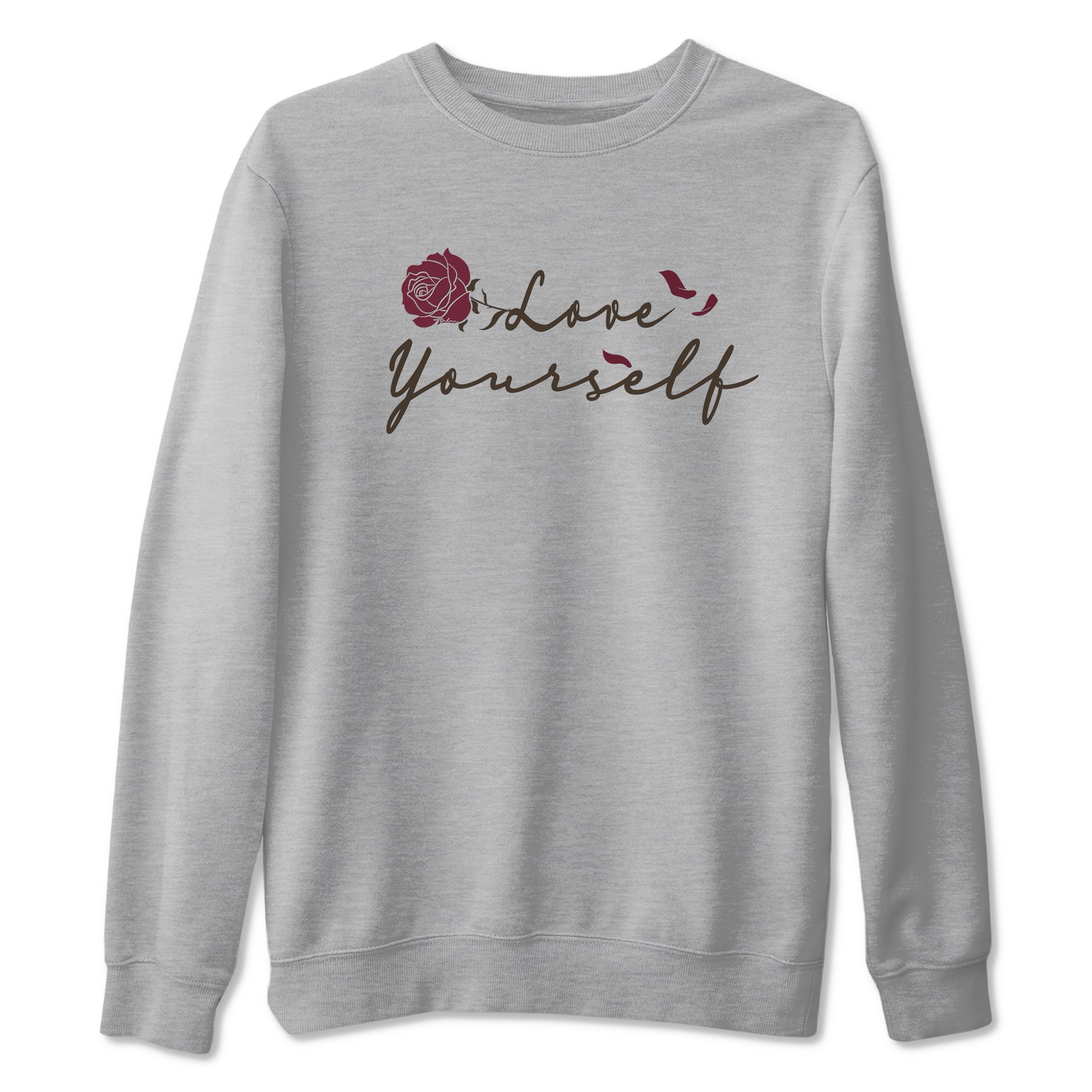 3s A Ma Maniere x Burgundy Crush shirts to match jordans Love Yourself sneaker match tees Air Jordan 3 A Ma Maniere x Burgundy Crush SNRT Sneaker Tees streetwear brand Heather Grey 2 unisex cotton tee