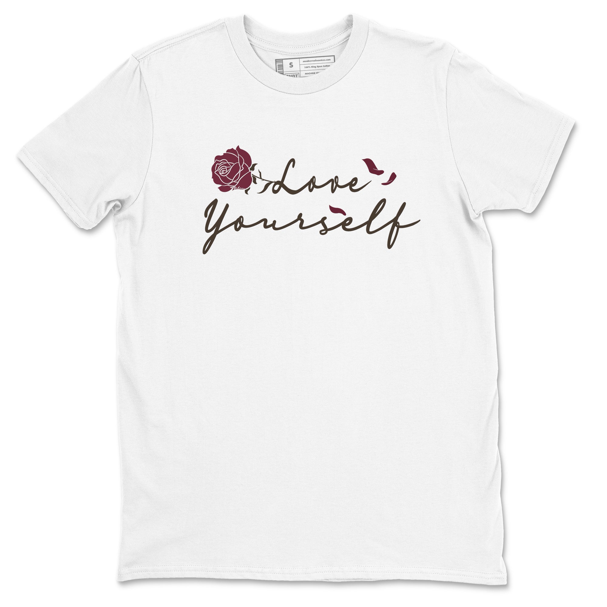 3s A Ma Maniere x Burgundy Crush shirts to match jordans Love Yourself sneaker match tees Air Jordan 3 A Ma Maniere x Burgundy Crush SNRT Sneaker Tees streetwear brand White 2 unisex cotton tee
