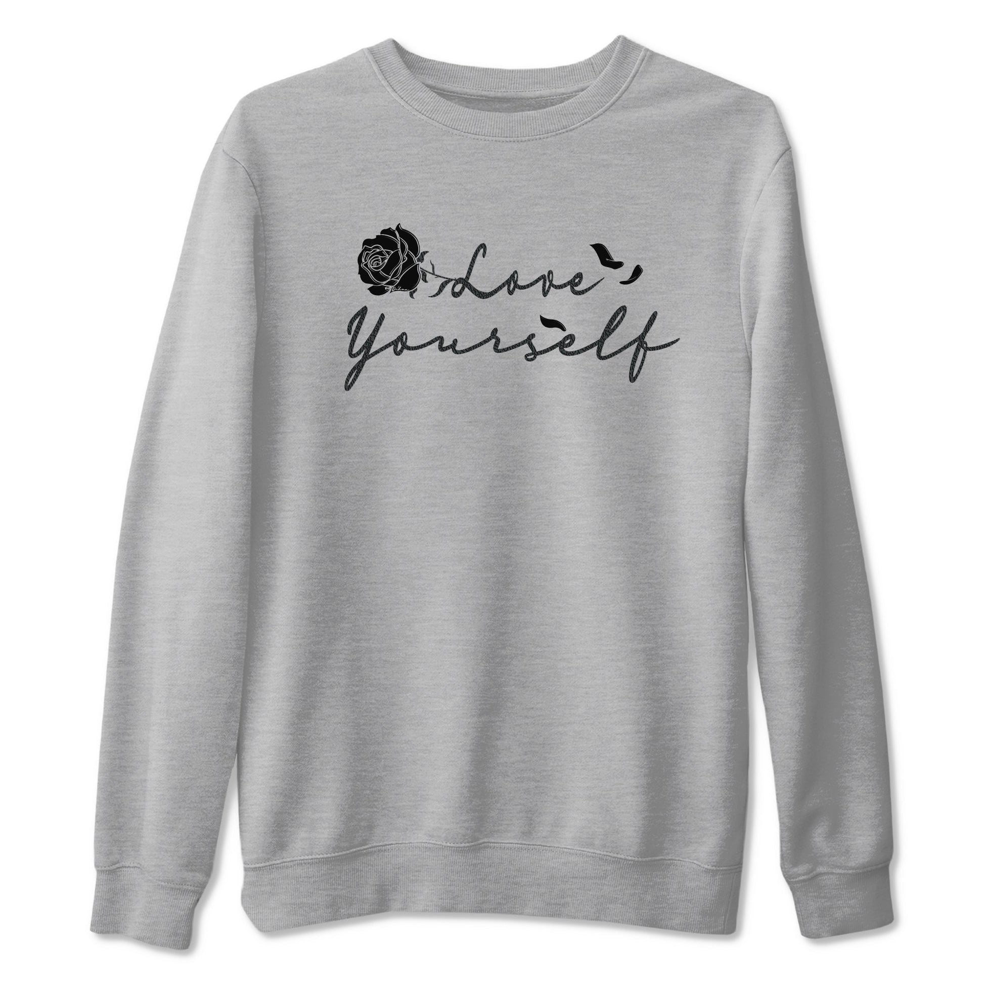 3s Black Cat shirts to match jordans Love Yourself best t shirts to wear with jordans Air Jordan 3 Retro Black Cat match shoes to clothes SNRT Sneaker Tees unisex cotton Heather Grey 2 shirts