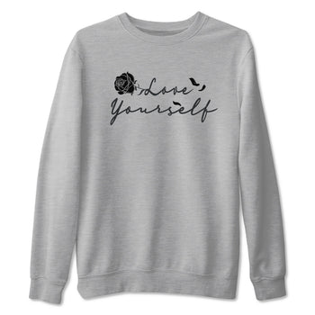 3s Black Cat shirts to match jordans Love Yourself best t shirts to wear with jordans Air Jordan 3 Retro Black Cat match shoes to clothes SNRT Sneaker Tees unisex cotton Heather Grey 2 shirts
