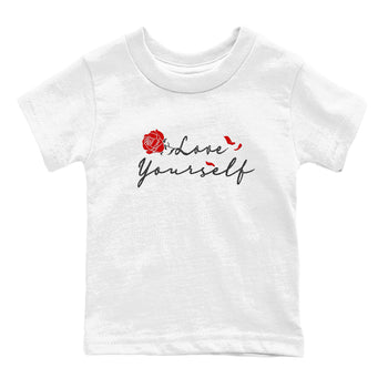 3s Cement Grey shirts to match jordans Love Yourself sneaker match tees Air Jordan 3 Cement Grey SNRT Sneaker Release Tees Youth Baby White 2 crew neck shirts