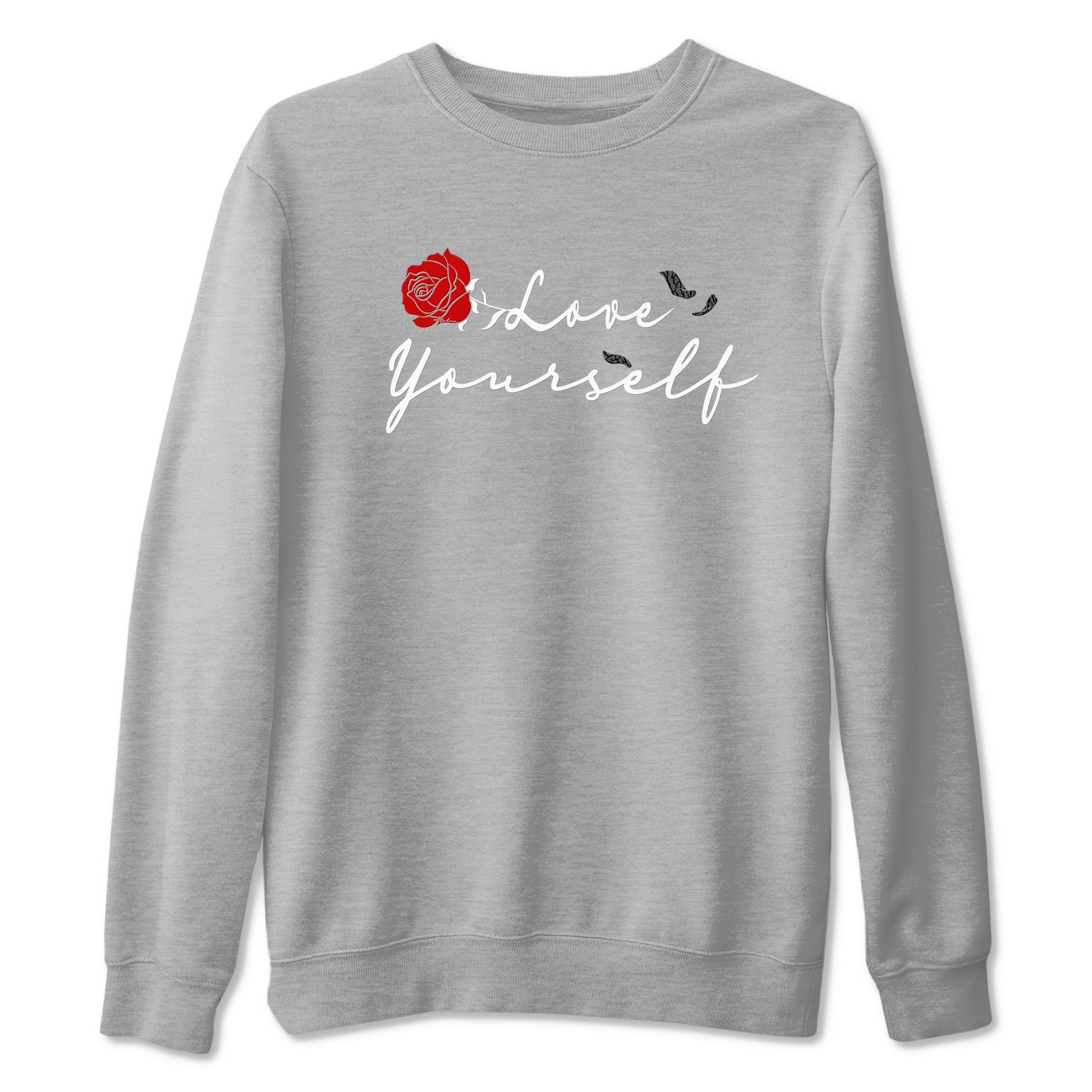 3s Cement Grey shirts to match jordans Love Yourself sneaker match tees Air Jordan 3 Cement Grey SNRT Sneaker Release Tees unisex cotton Heather Grey 2 crew neck shirts