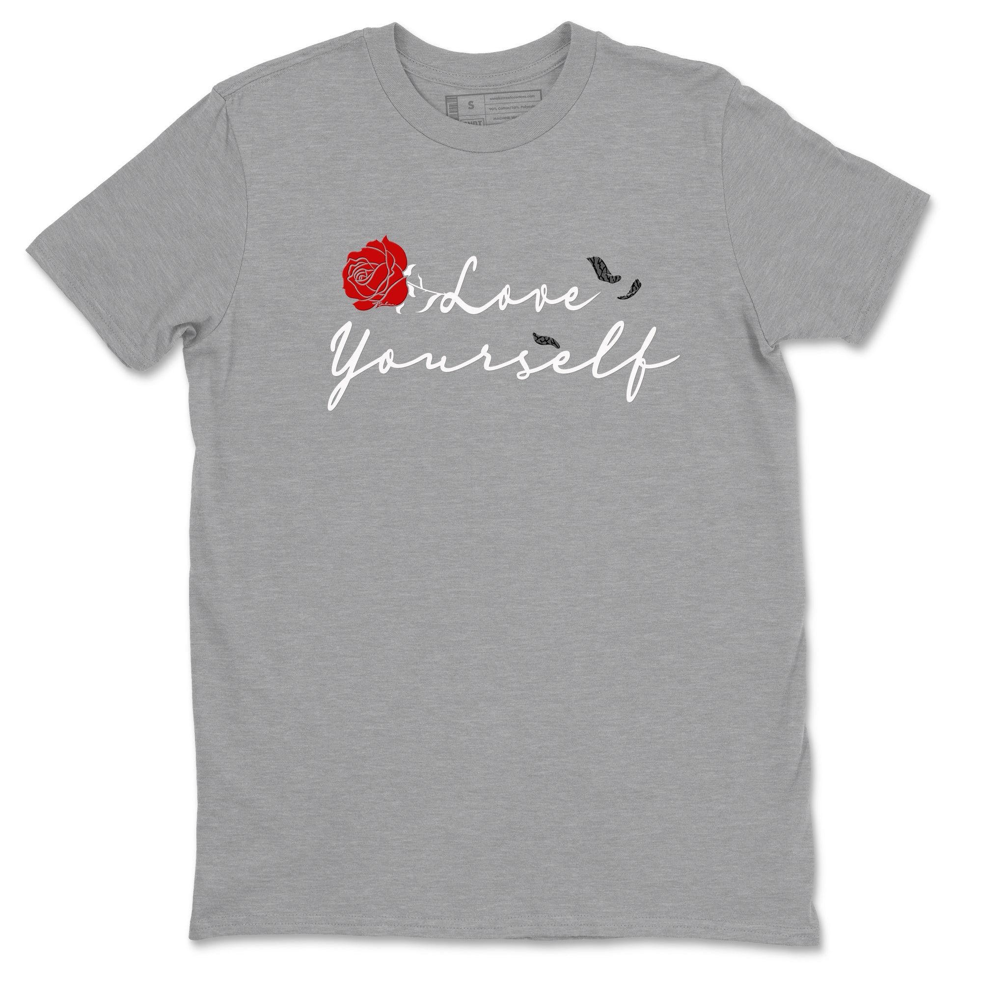 3s Cement Grey shirts to match jordans Love Yourself sneaker match tees Air Jordan 3 Cement Grey SNRT Sneaker Release Tees unisex cotton Heather Grey 2 crew neck shirts