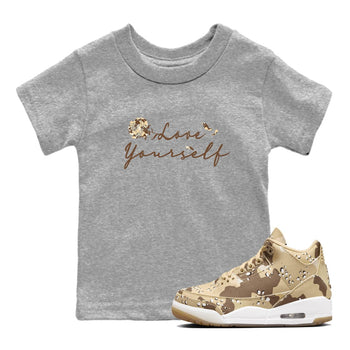 3s Desert Camo shirts to match jordans Love Yourself sneaker match tees Air Jordan 3 Desert Camo SNRT Sneaker Tees streetwear brand Baby and Youth Heather Grey 1 cotton tee