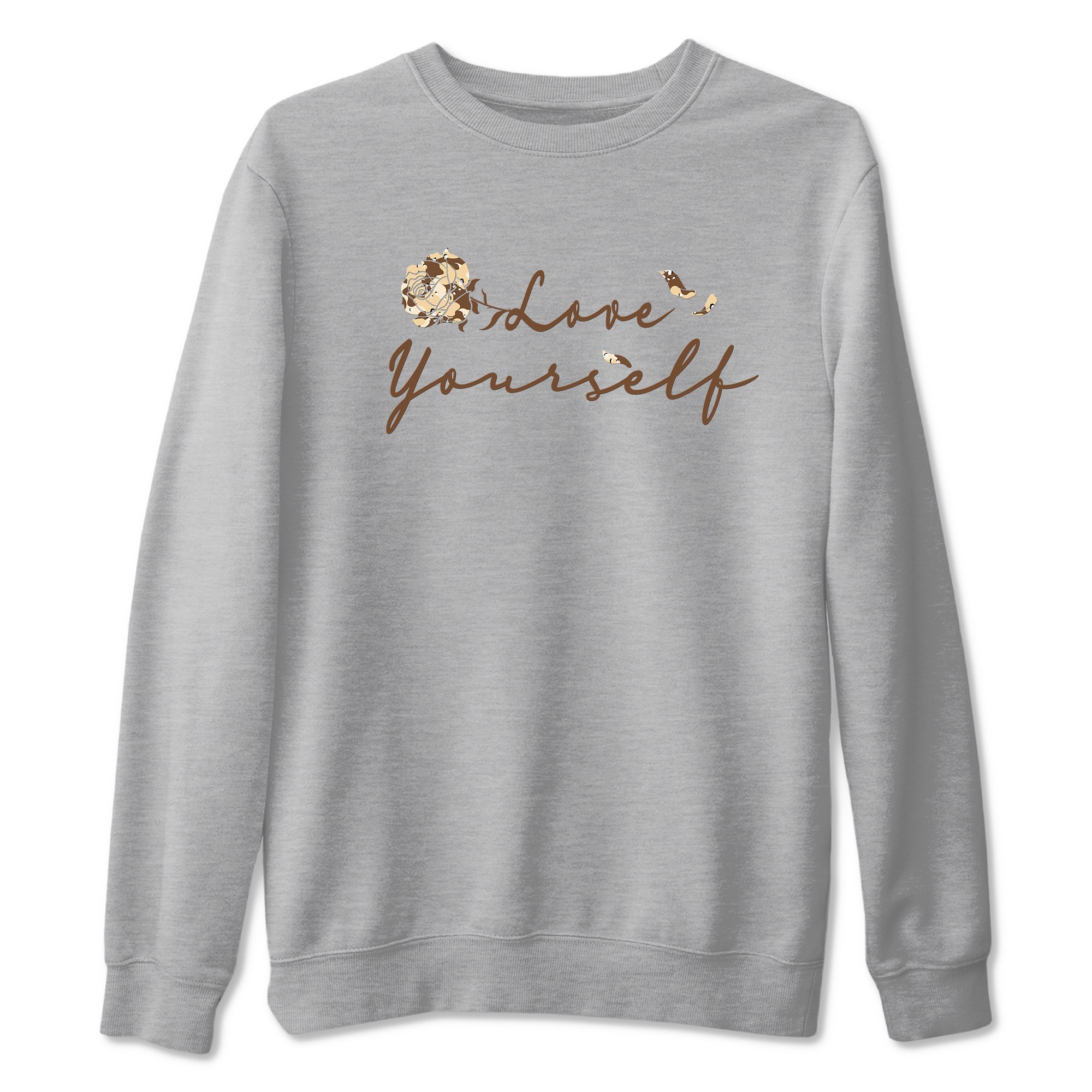 3s Desert Camo shirts to match jordans Love Yourself sneaker match tees Air Jordan 3 Desert Camo SNRT Sneaker Tees streetwear brand Heather Grey 2 unisex cotton tee